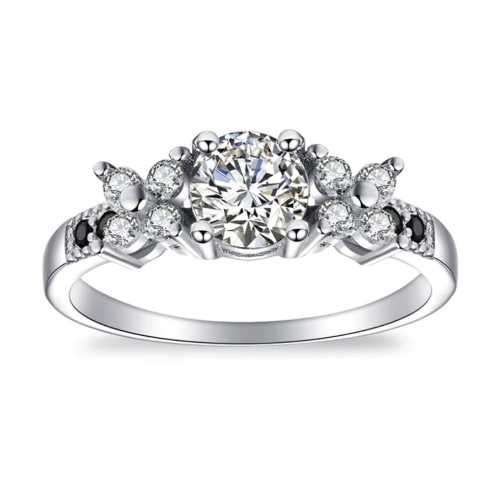 Elegant Sterling Silver Engagement Ring